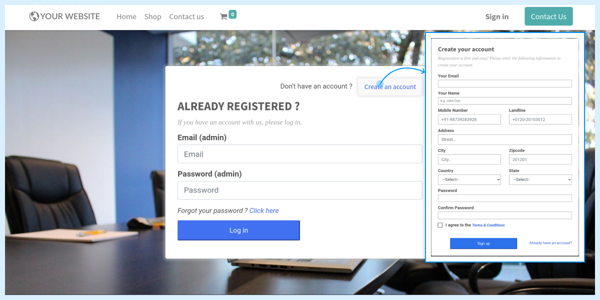 Odoo Advance Signup