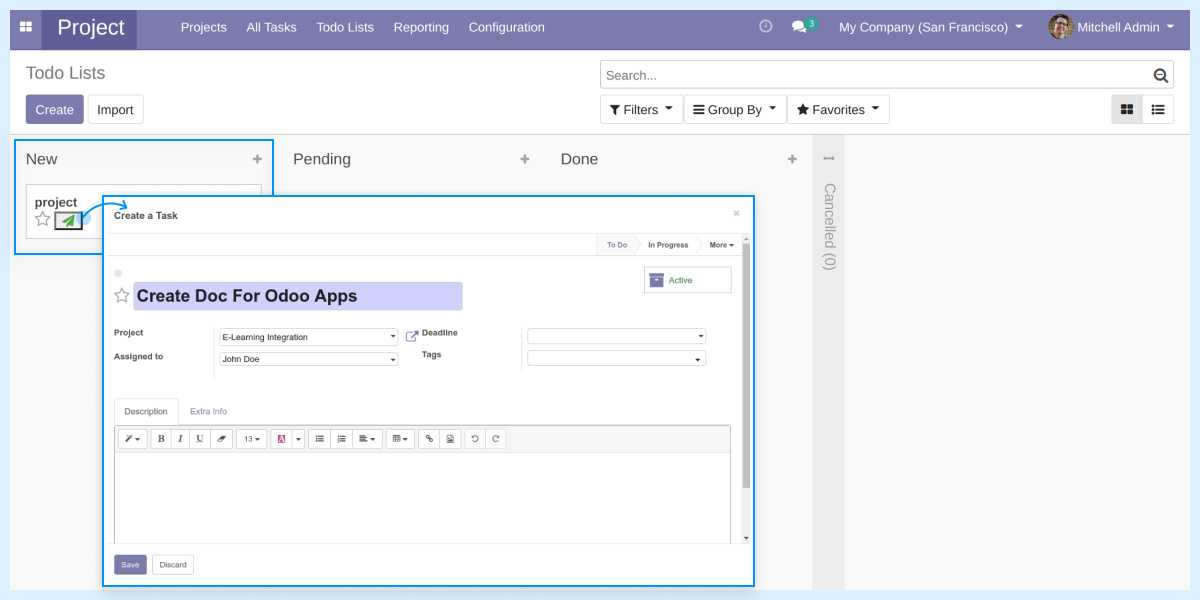 Odoo To Do List Odoo To Do List