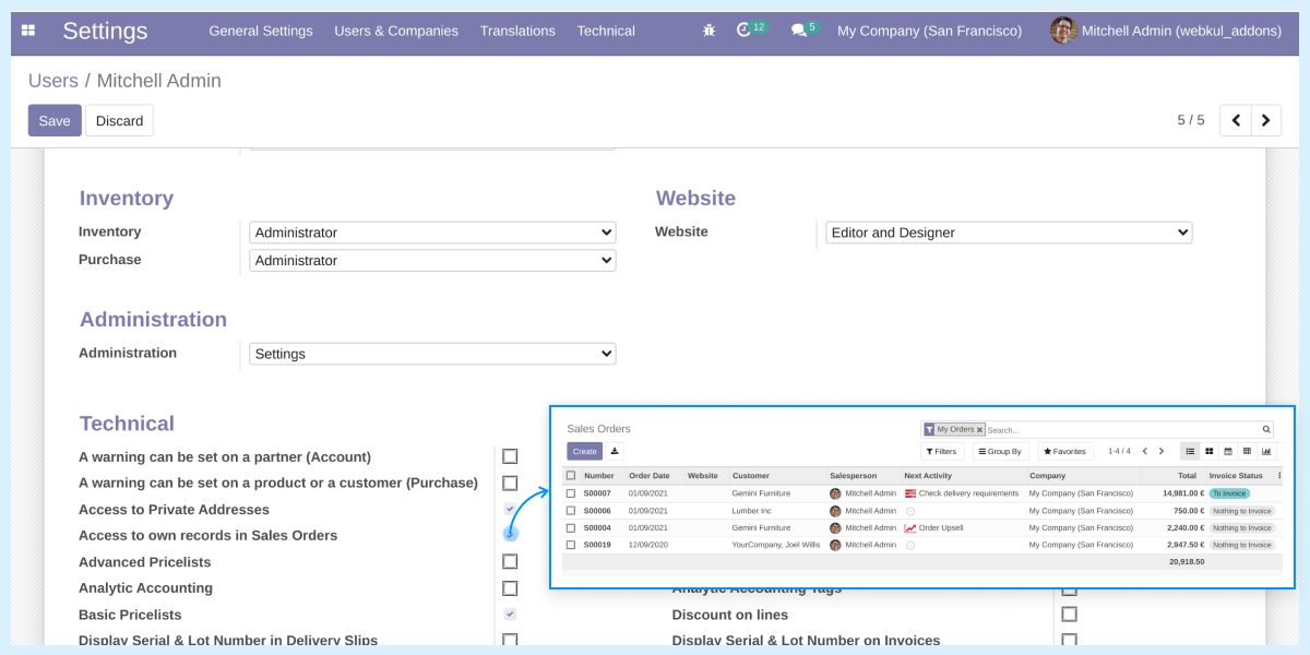 Odoo Salesperson Own Orders & Invoices Access Odoo Salesperson Own Orders & Invoices Access
