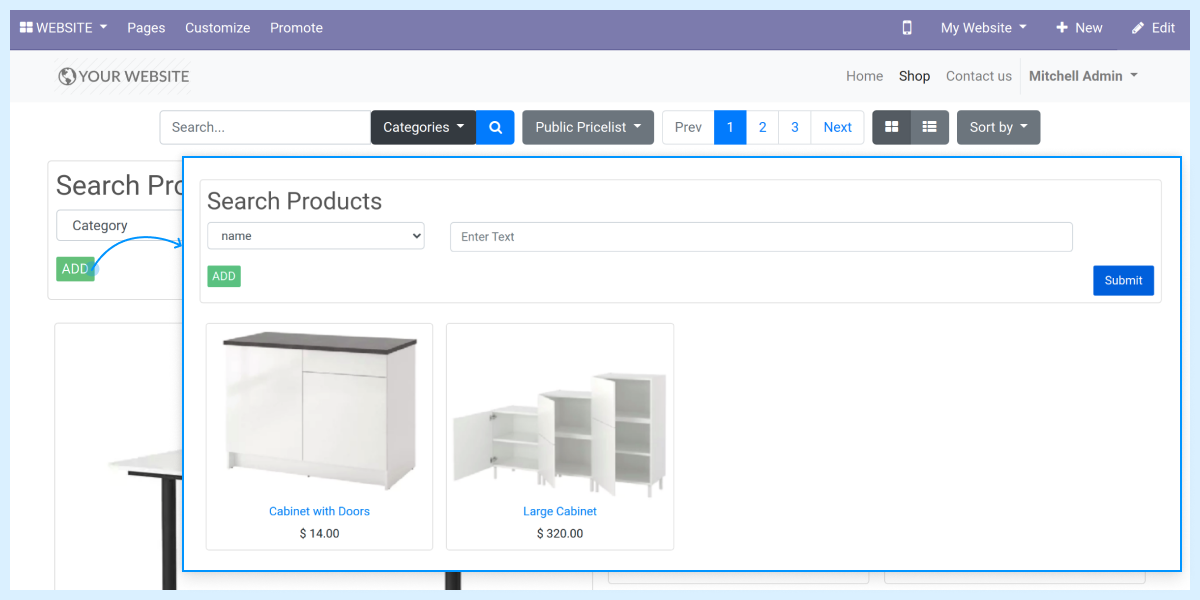 Odoo Website Advance Search