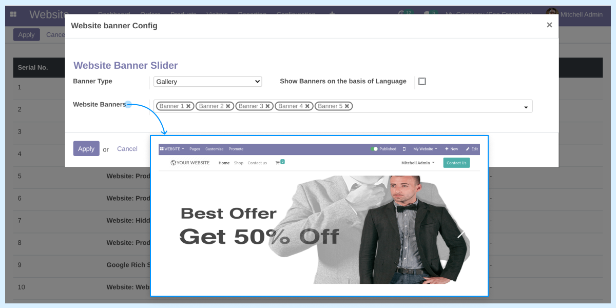 Odoo Website Banner Slider