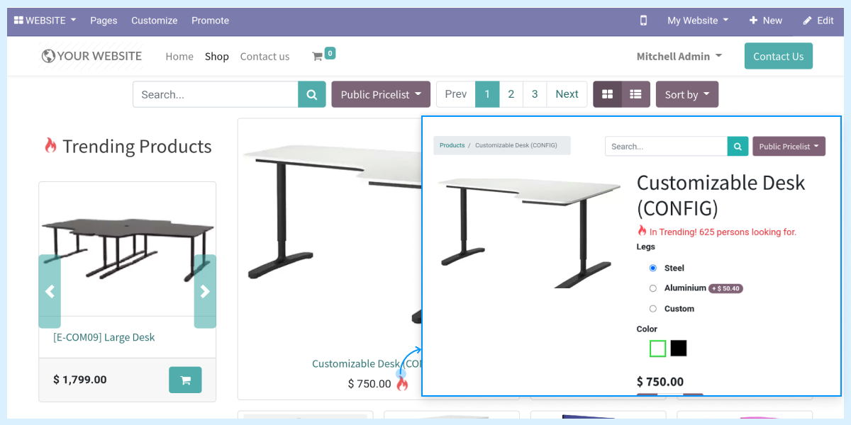 Odoo Website Most Viewed Products